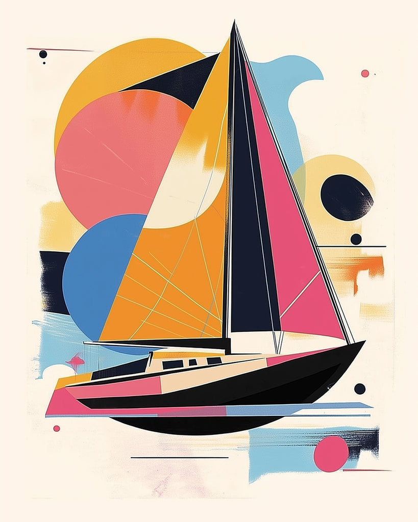 Dibujo de Barco Colorido de Velas Pintar por Números