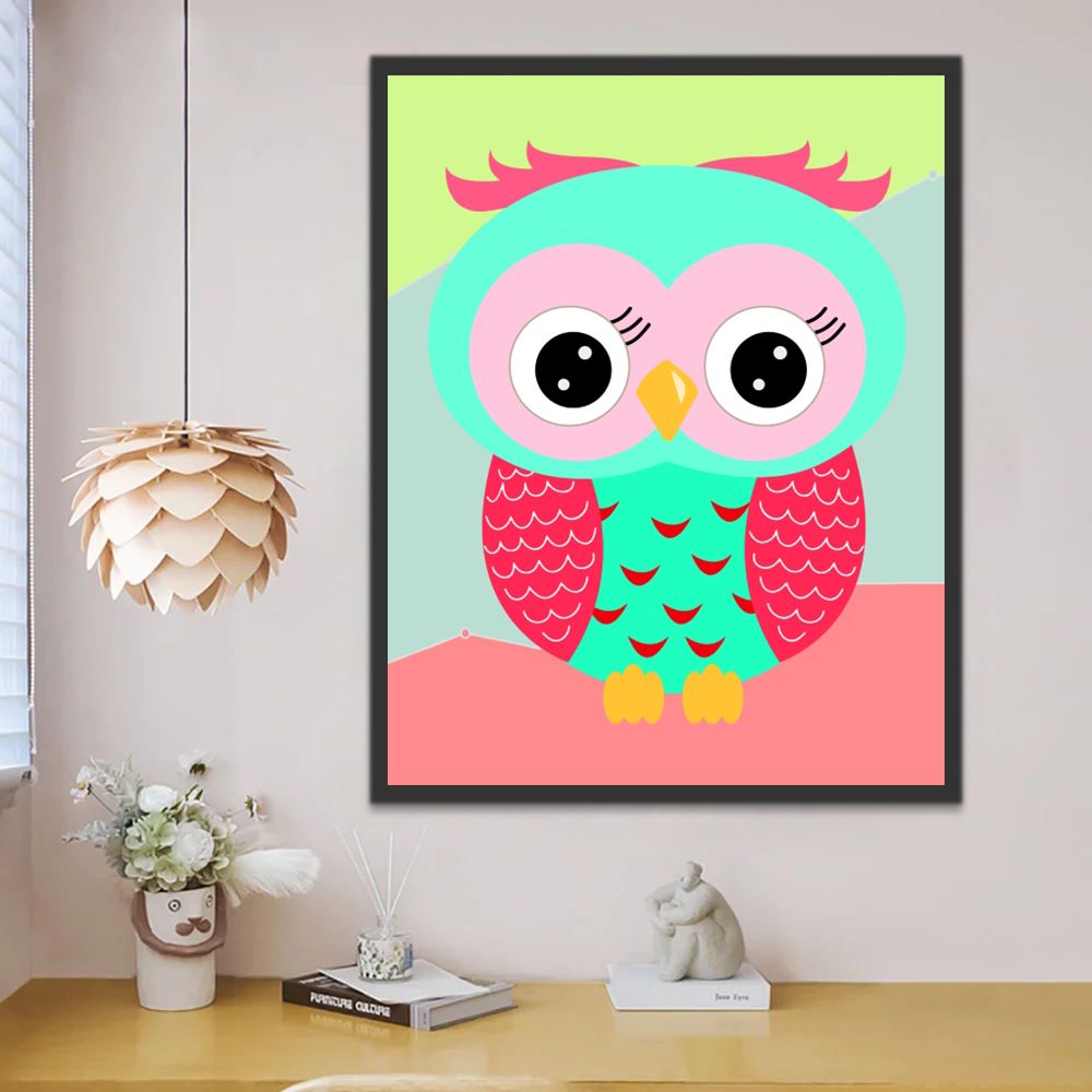 Dibujo de Búho Lindo Pintar por Números Niños