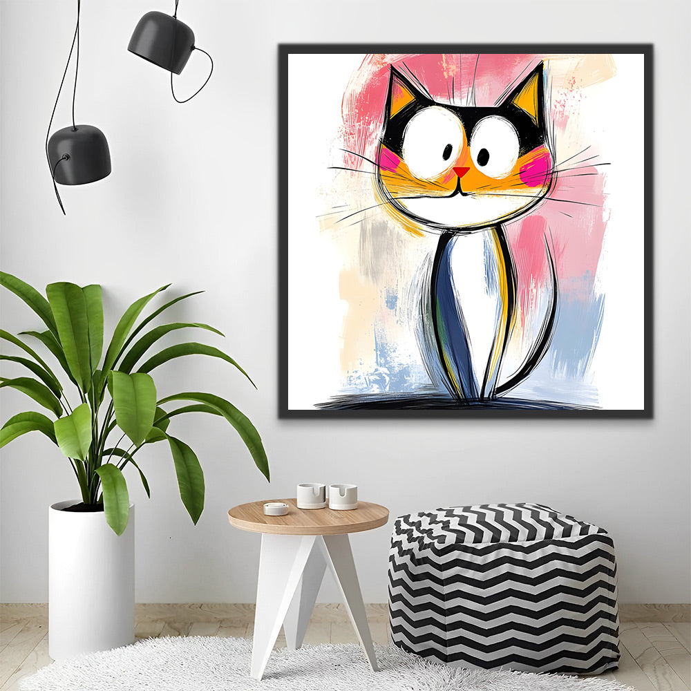 Dibujo de Gato Adorable Pintar por Números
