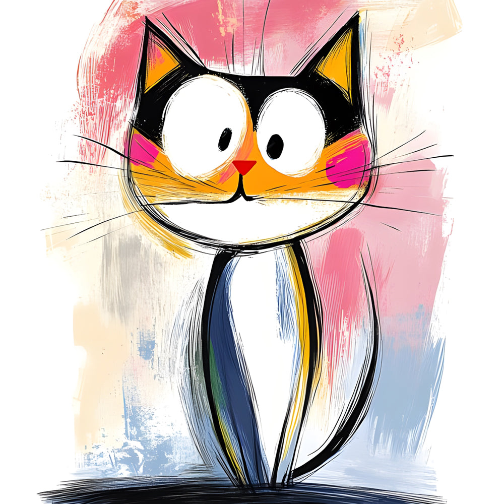 Dibujo de Gato Adorable Pintar por Números