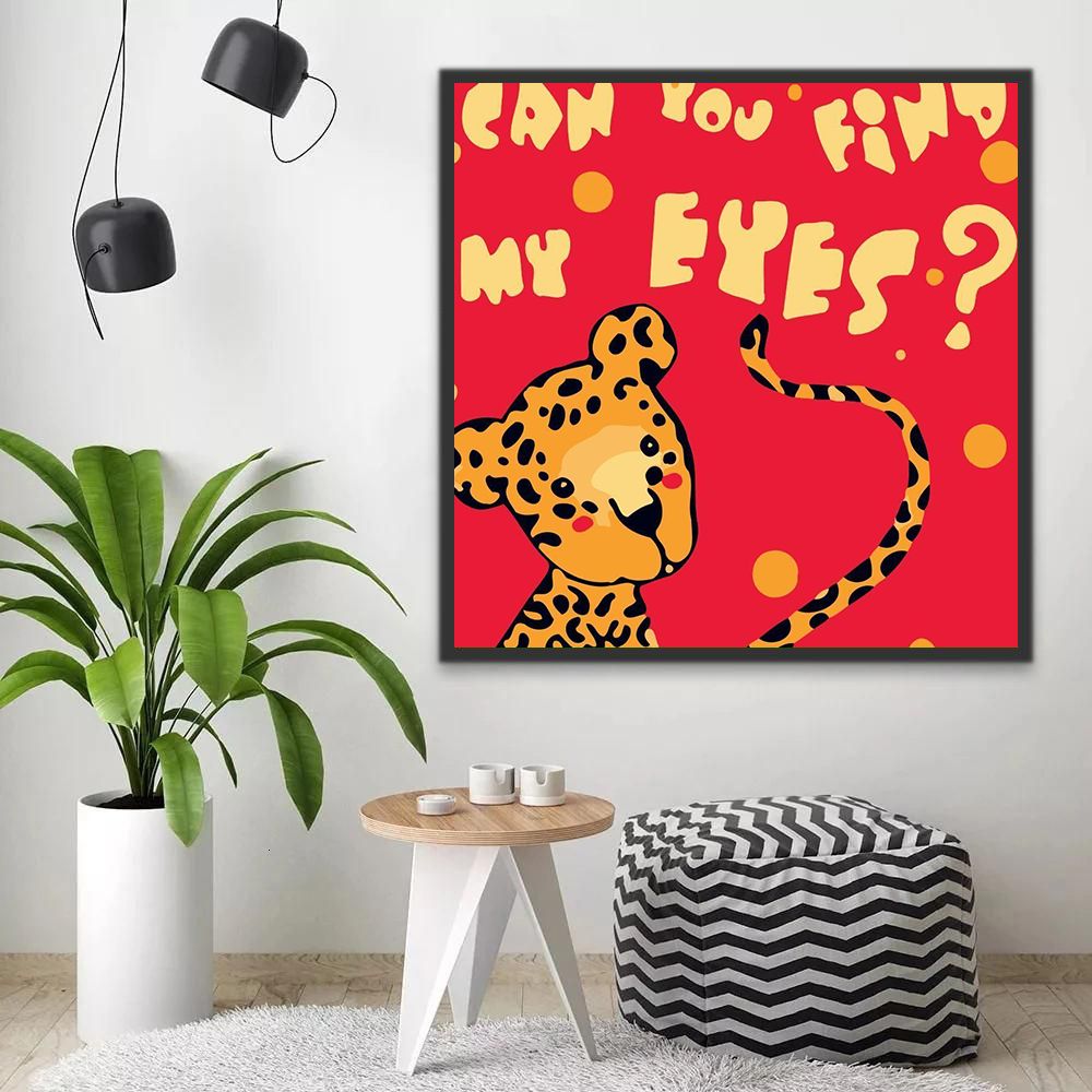 Dibujo de Leopardo Lindo Pintar por Números Niños