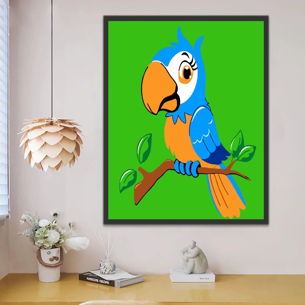 Dibujo de Papagayo Lindo Pintar por Números Niños