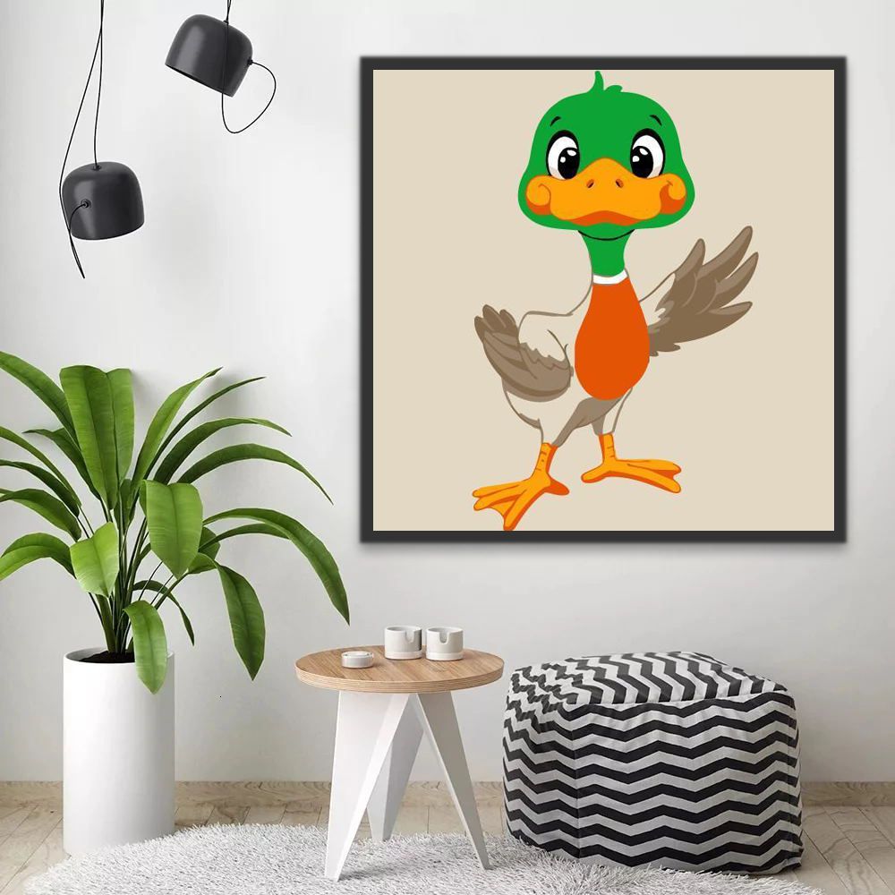 Dibujo de Pato con Sonrisa Pintar por Números Niños