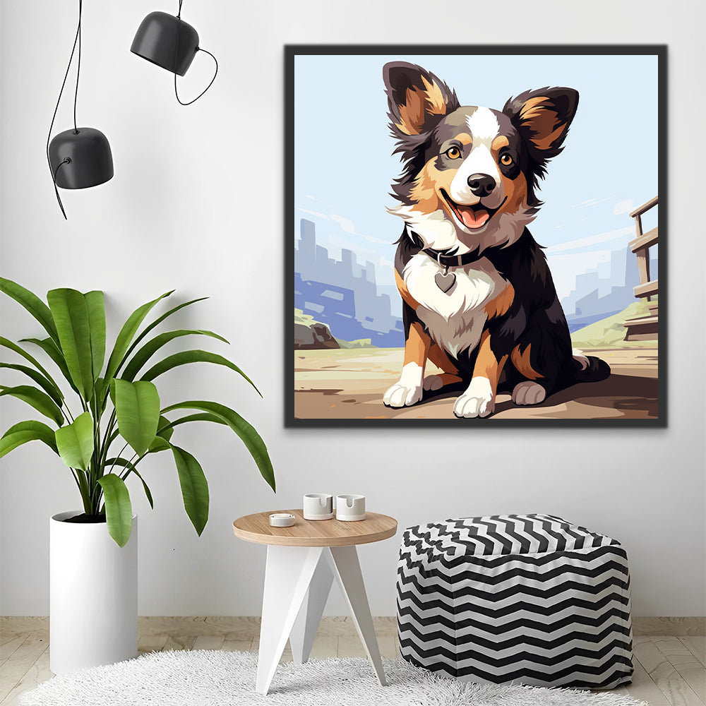 Dibujo de Perrito Adorable Pintar por Números