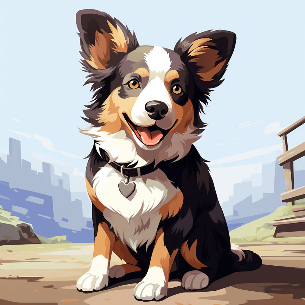 Dibujo de Perrito Adorable Pintar por Números