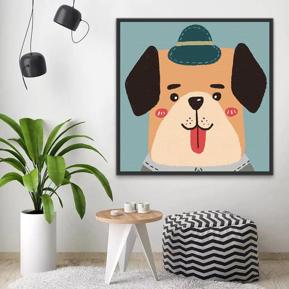 Dibujo de Perro Adorable Pintar por Números Niños