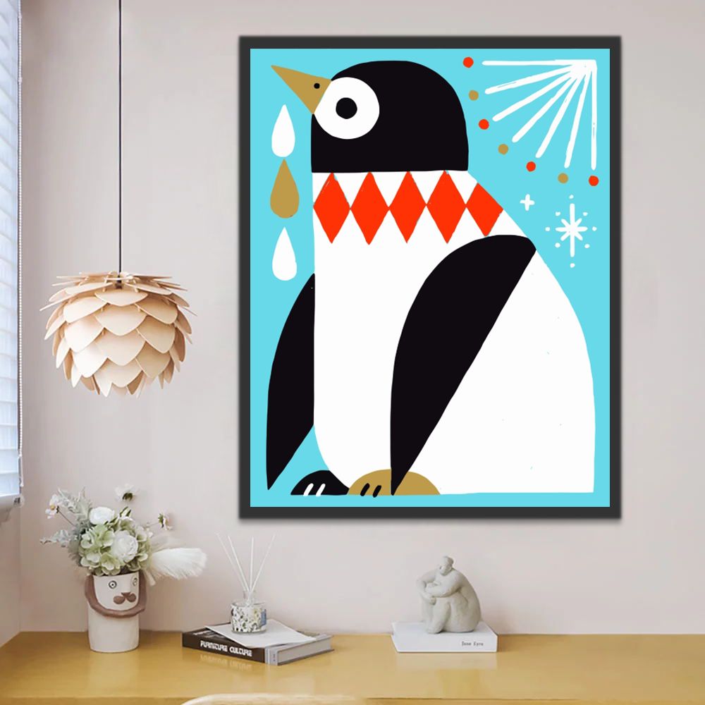 Dibujo de Pingüino Lindo Pintar por Números Niños