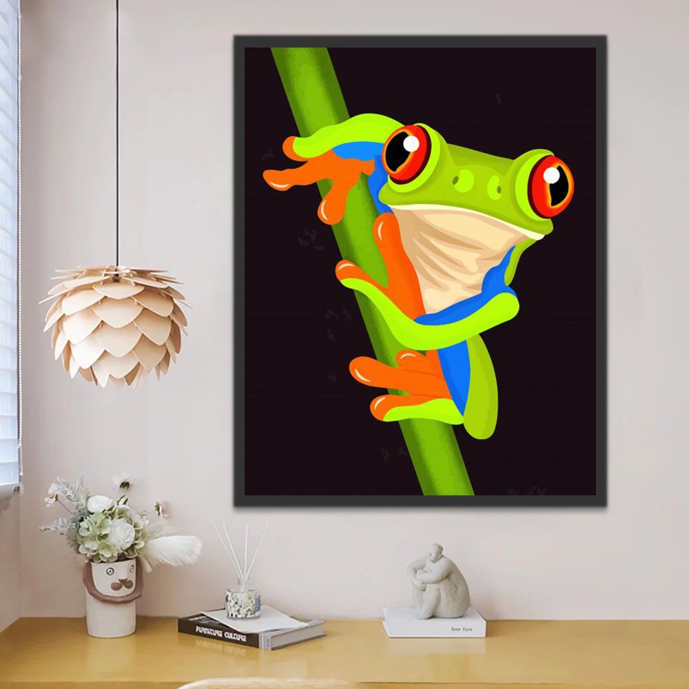 Dibujo de Rana Arborícola de Ojos Rojos Pintar por Números Niños