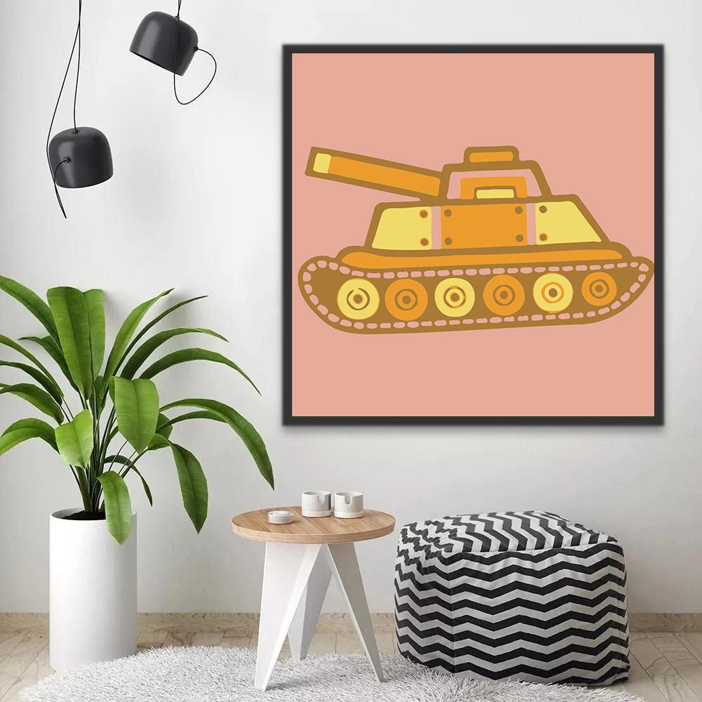 Dibujo de Tanque Militar Pintar por Números Niños