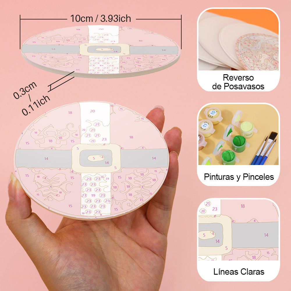 Disfraces Navideños 4 Posavasos Pintar por Números