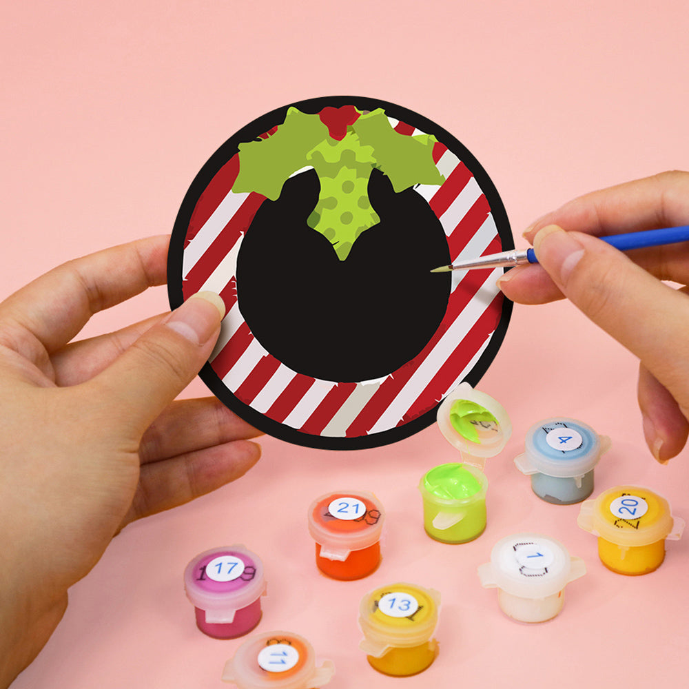 Disfraces Navideños 4 Posavasos Pintar por Números