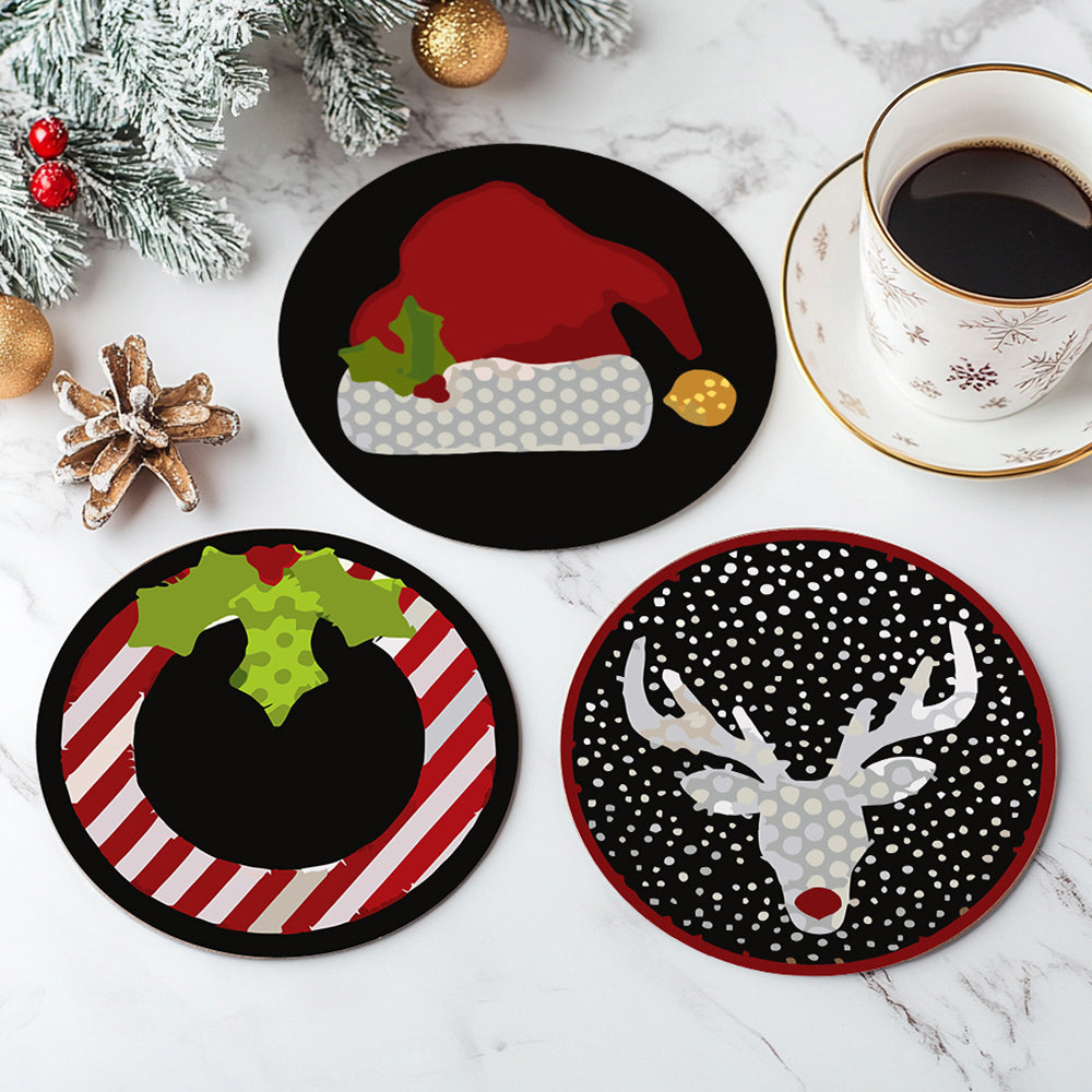 Disfraces Navideños 4 Posavasos Pintar por Números