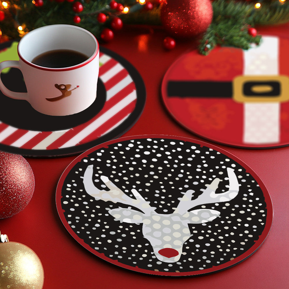 Disfraces Navideños 4 Posavasos Pintar por Números