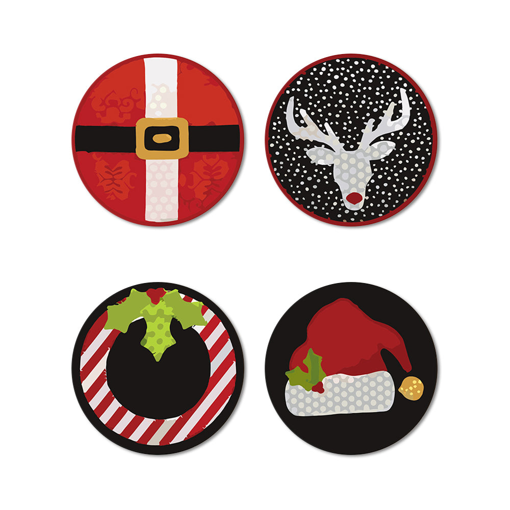 Disfraces Navideños 4 Posavasos Pintar por Números
