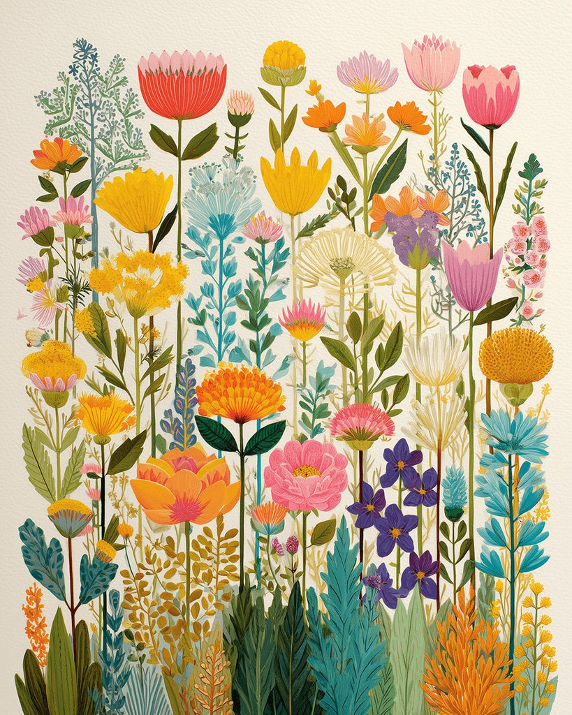 Diversos Especímenes de Flores Pintar por Números