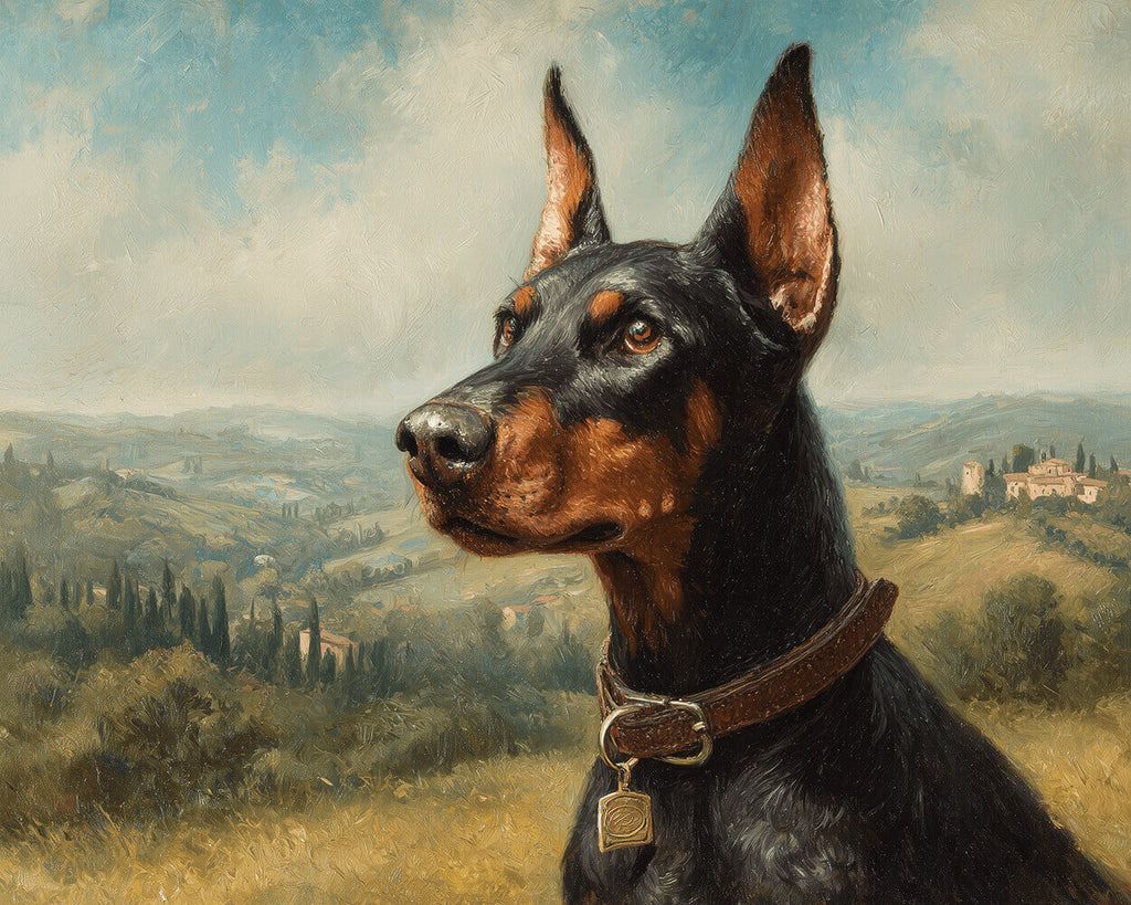 Doberman Pinscher de Alerta en el Campo Pintar por Números