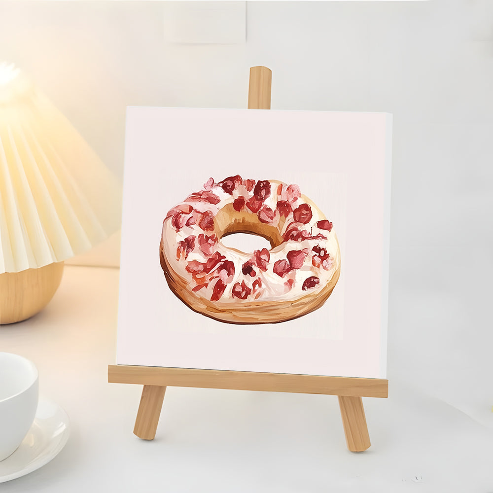 Dónut de Arándanos Rojos Mini Pintar por Números