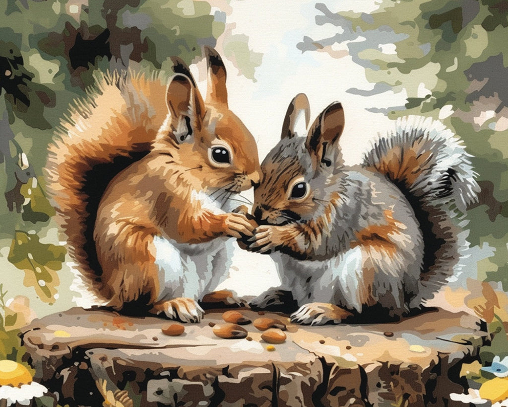 Dos Ardillas Adorables Pintar por Números