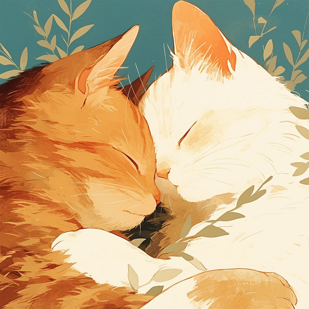 Dos Gatos en Sueños Pintar por Números