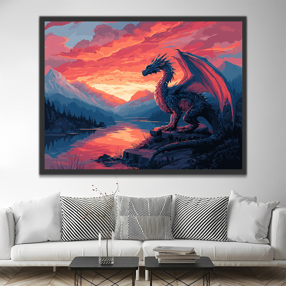 Dragón en Montaña Pintar por Números