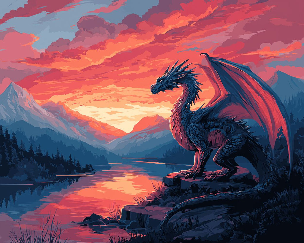 Dragón en Montaña Pintar por Números