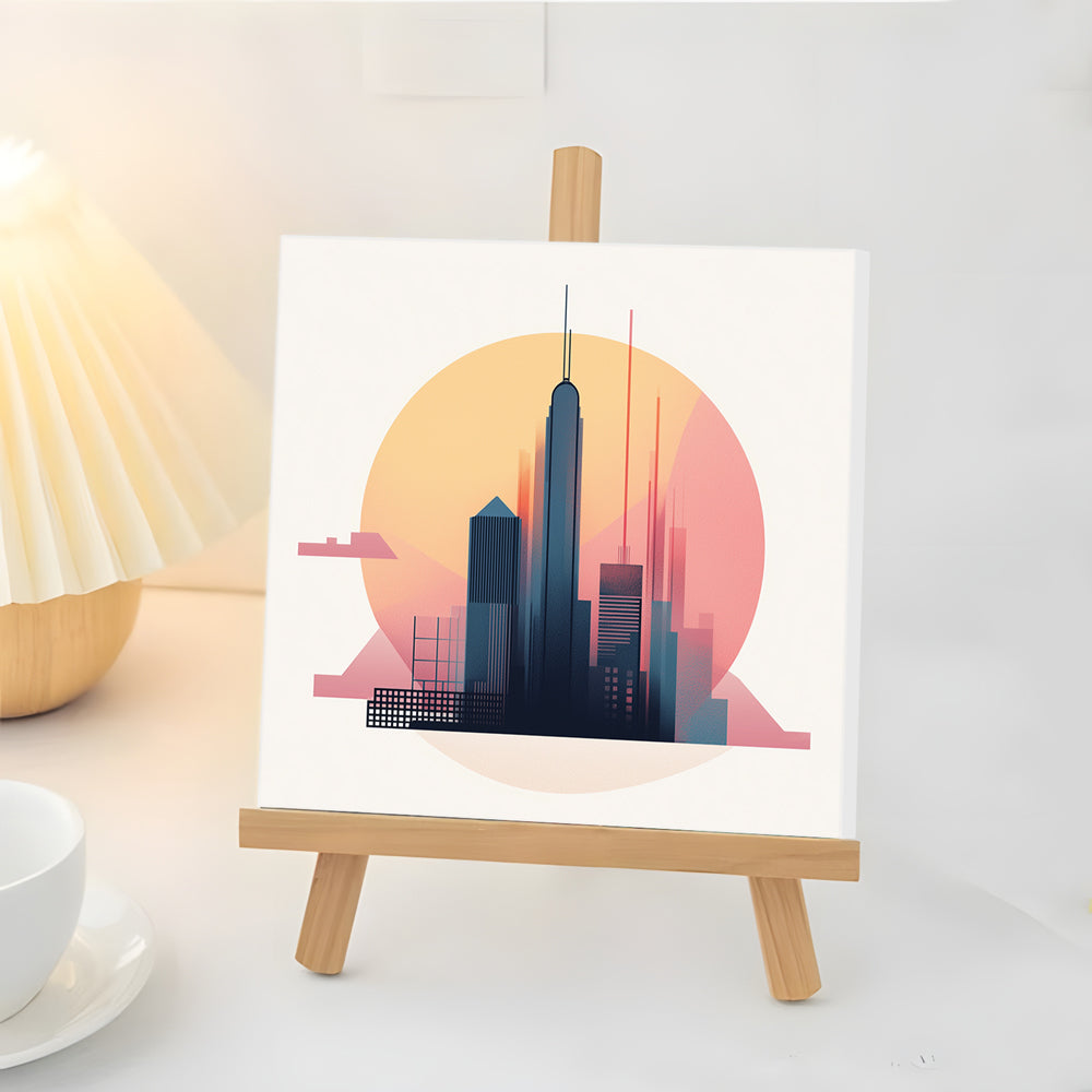 Edificios al Amanecer Mini Pintar por Números