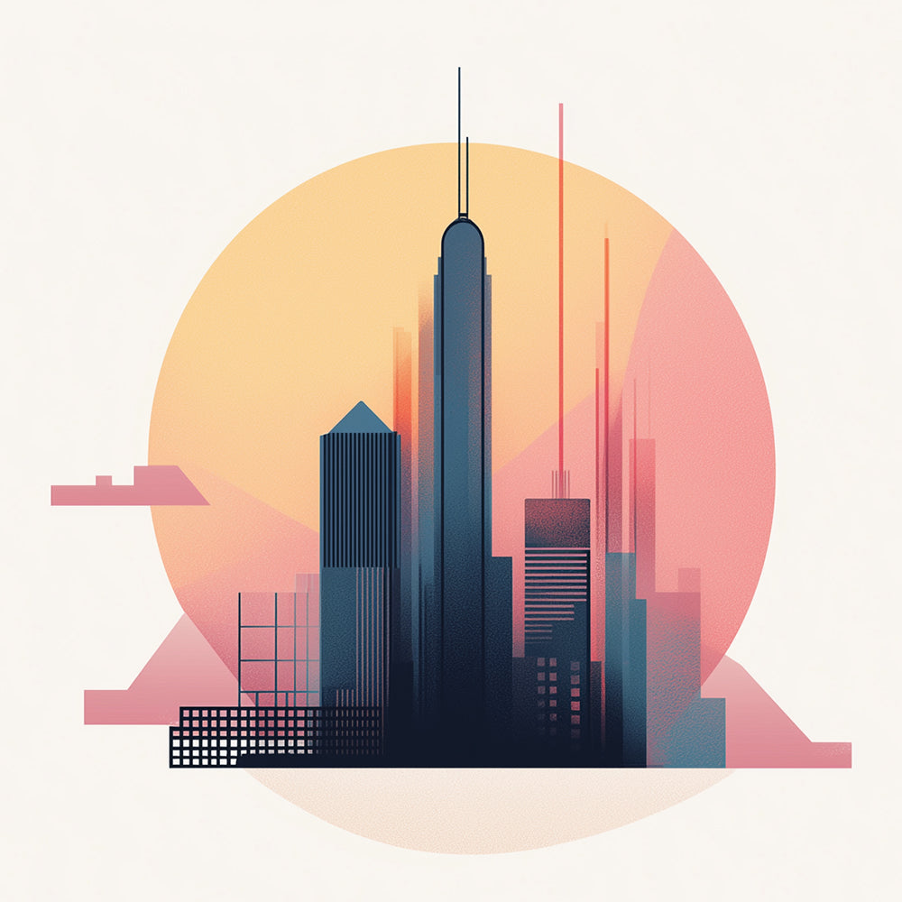 Edificios al Amanecer Mini Pintar por Números