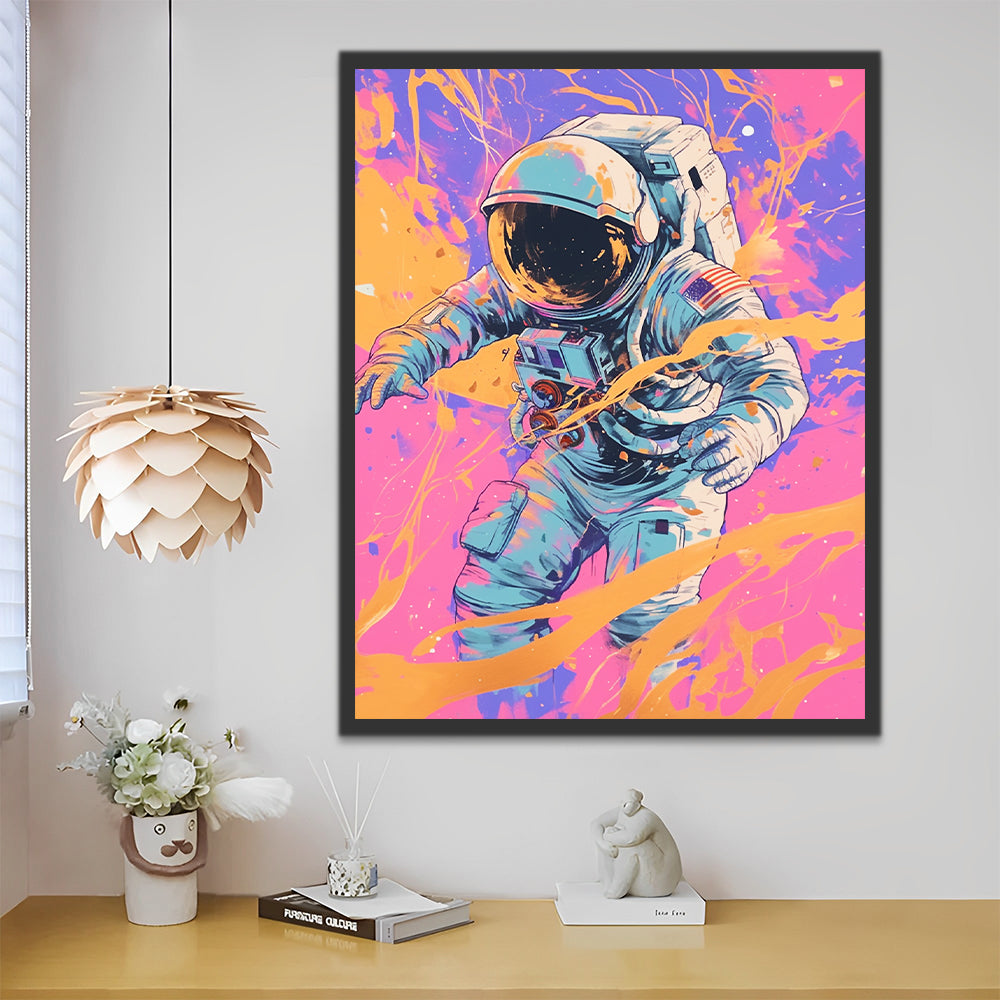 El Astronauta en el Espacio de Color Brillante Pintar por Números