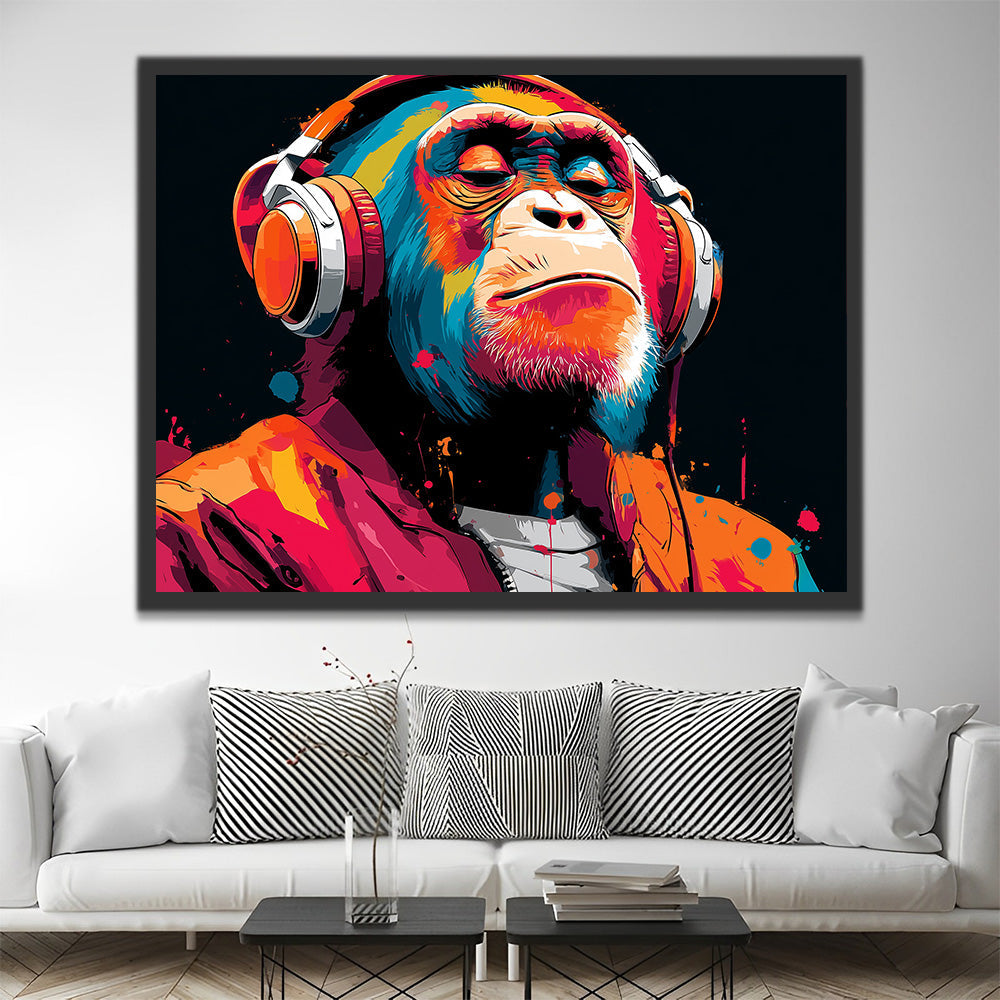 El Caballero Chimpancé Extasiando en la Música Pintar por Números