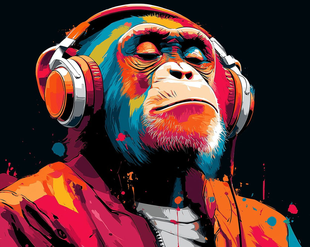 El Caballero Chimpancé Extasiando en la Música Pintar por Números