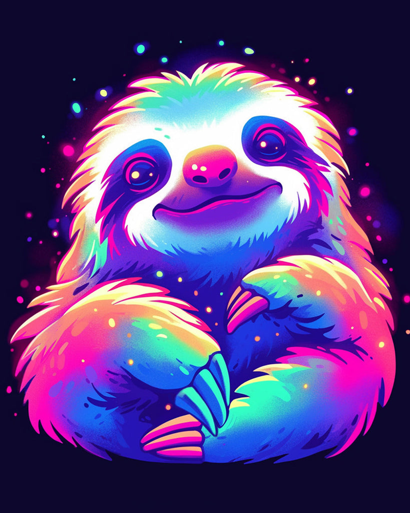 El Oso Perezoso Adorable de Colores Brillantes Pintar por Números