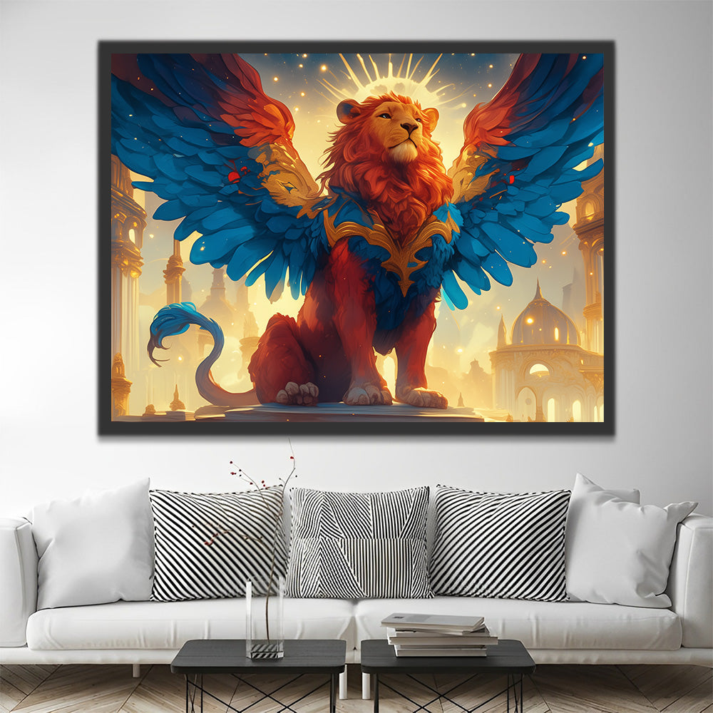 El Rey León Alado de la Ciudad Pintar por Números