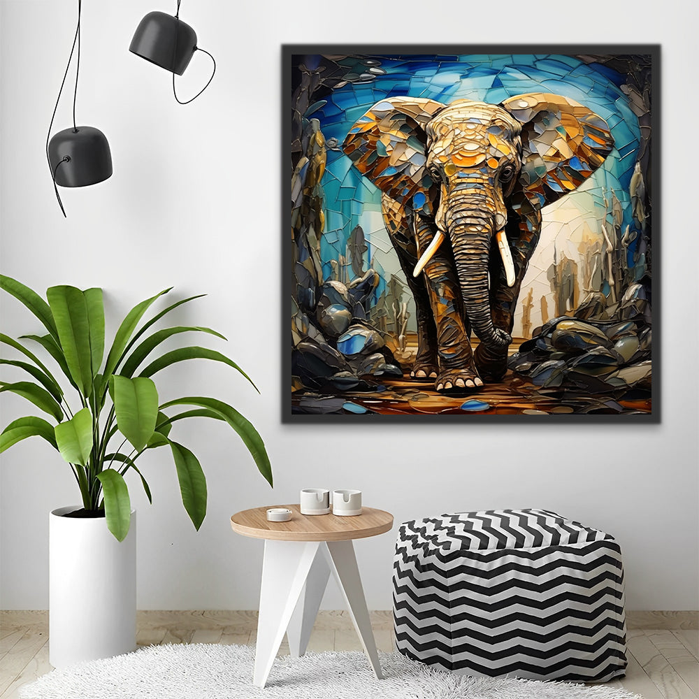 Elefante con Orejas Coloridas Pintar por Números