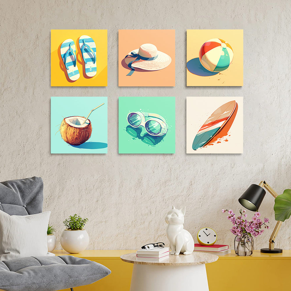 Equipo de Playa de Verano 6 Partes Mini Pintar por Números