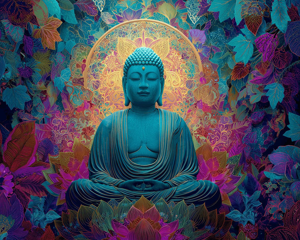 Estatua de Buda Grande en Asiento de Loto Pintar por Números