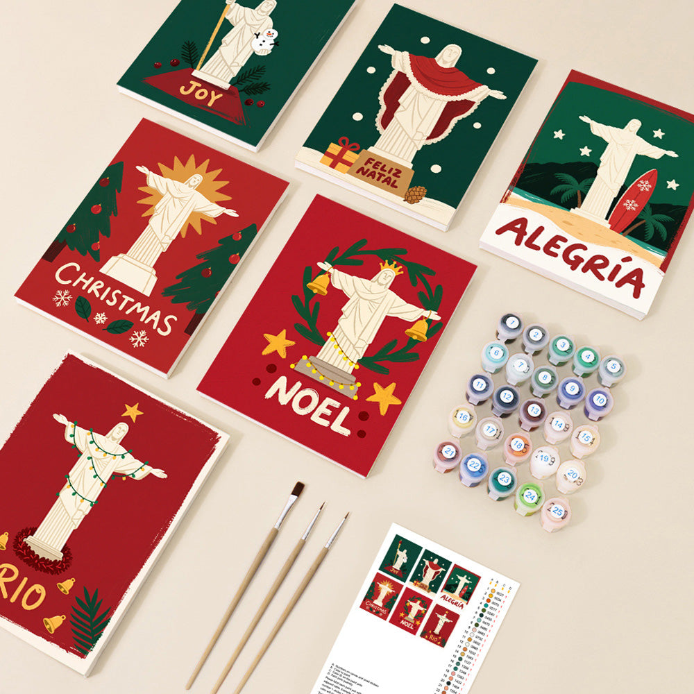 Estatua de Cristo en Navidad 6 Partes Mini Pintar por Números