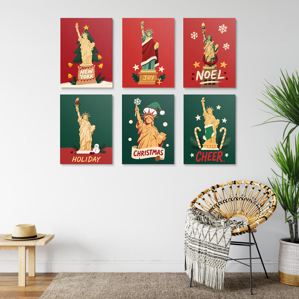 Estatua de la Libertad en Navidad 6 Partes Mini Pintar por Números