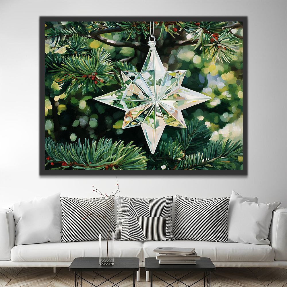Estrella Mágica de Cristal Blanco de Navidad Pintar por Números