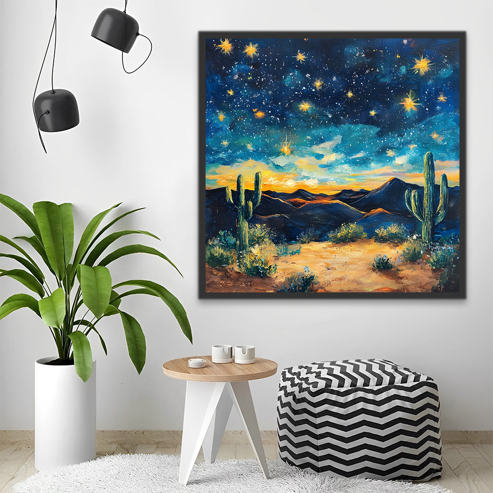 Estrellas y Montañas y Cactos Silvestres Pintar por Números