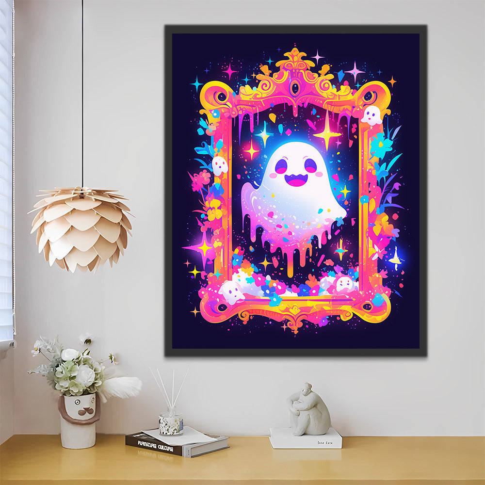 Fantasma Blanco Lindo en el Espejo Mágico Pintar por Números