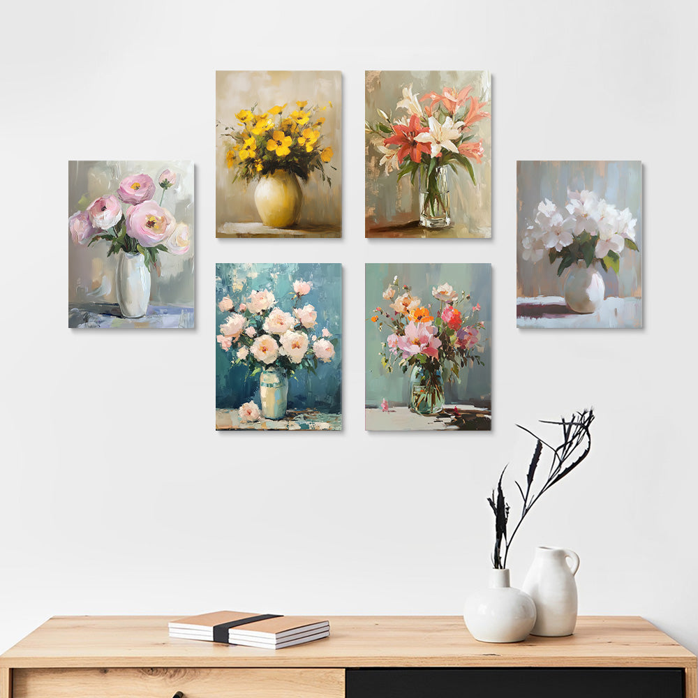 Fases Diferentes de Varias Flores 6 Partes Mini Pintar por Números