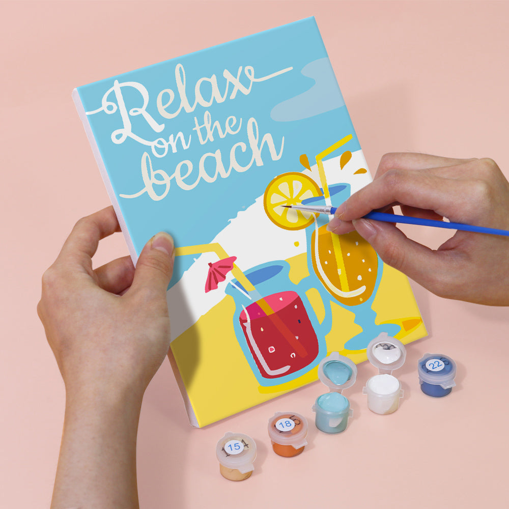 Felices Vacaciones de Junio 6 Partes Mini Pintar por Números