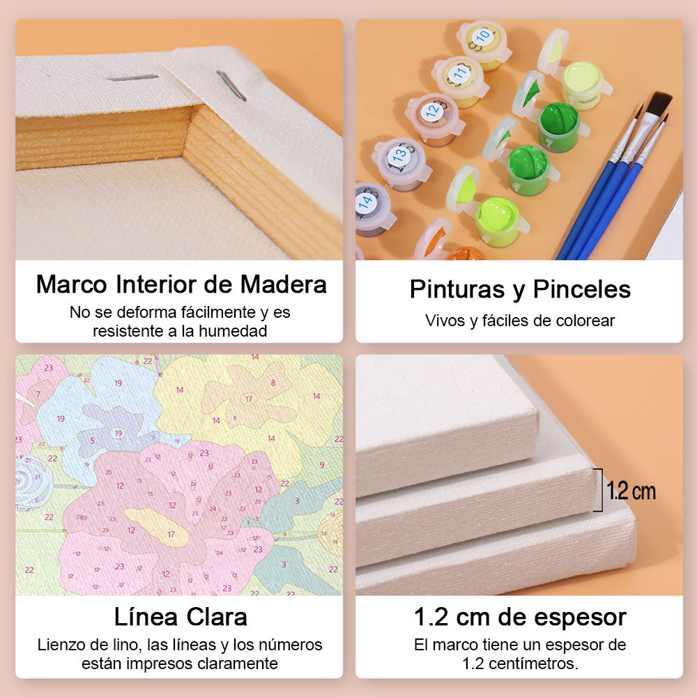 Felices Vacaciones de Junio 6 Partes Mini Pintar por Números