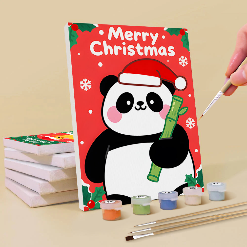 Feliz Navidad a los Animales de Dibujos Animados 6 Partes Mini Pintar por Números
