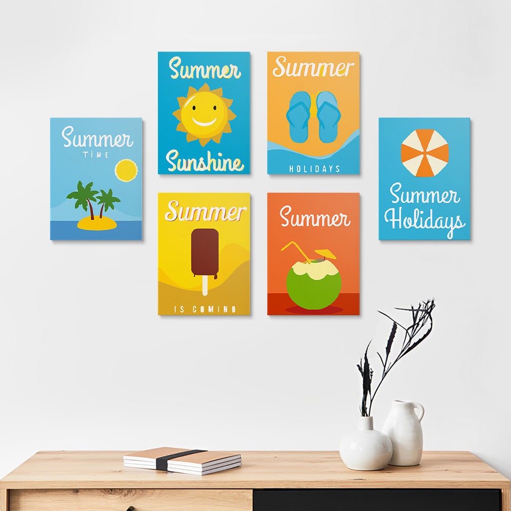 Feliz Tiempo de Verano 6 Partes Mini Pintar por Números