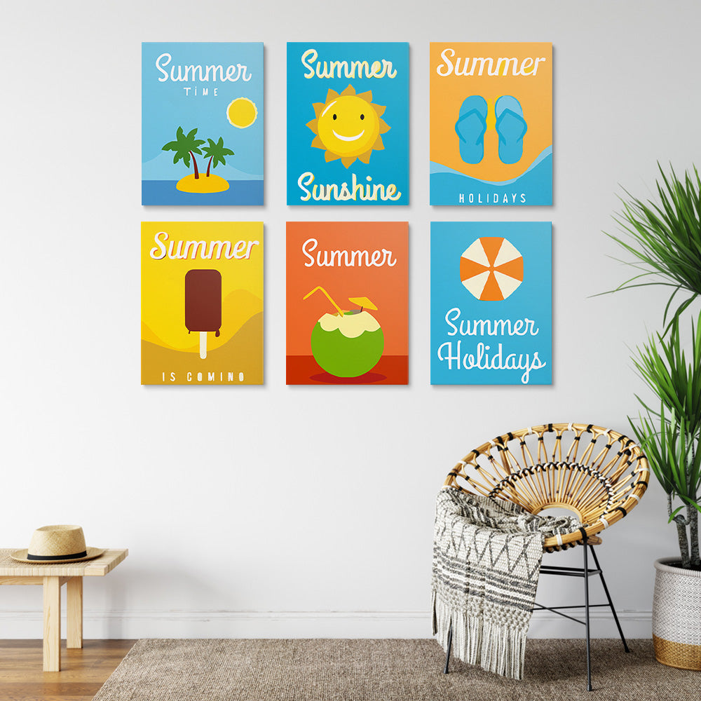 Feliz Tiempo de Verano 6 Partes Mini Pintar por Números