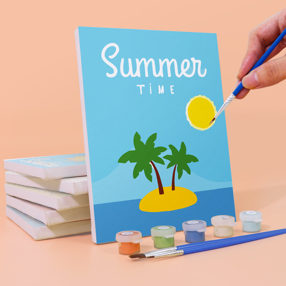 Feliz Tiempo de Verano 6 Partes Mini Pintar por Números