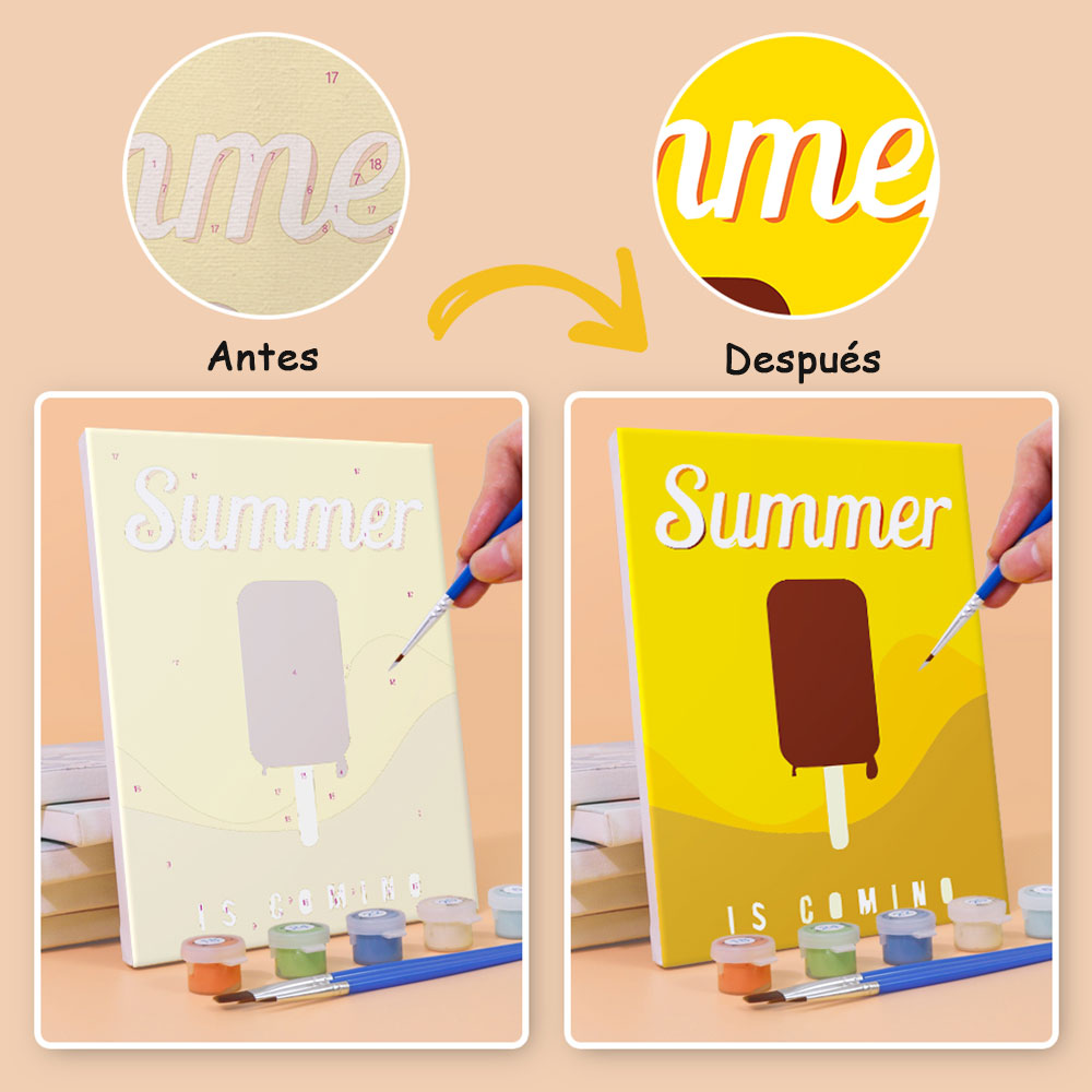 Feliz Tiempo de Verano 6 Partes Mini Pintar por Números