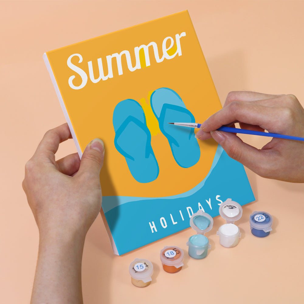 Feliz Tiempo de Verano 6 Partes Mini Pintar por Números