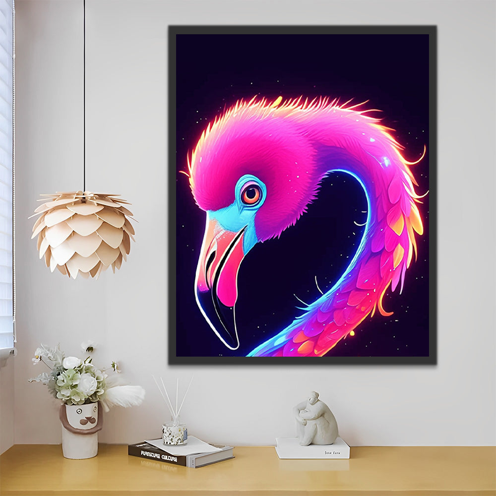 Flamenco Rosado Brillante Pintar por Números